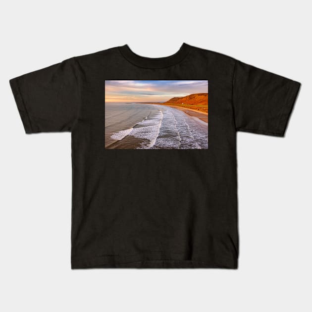 Rhossili Bay, Gower Kids T-Shirt by dasantillo